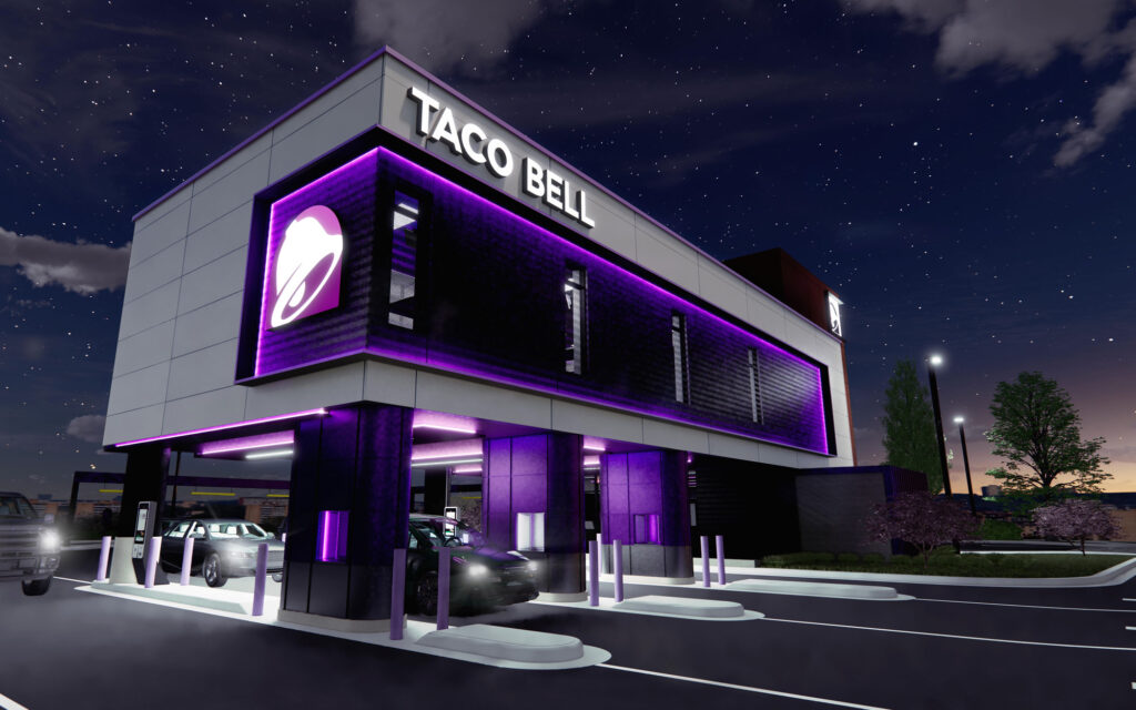 Новая концепция Drive-Thru компании Taco Bell - кухня над автомобилем