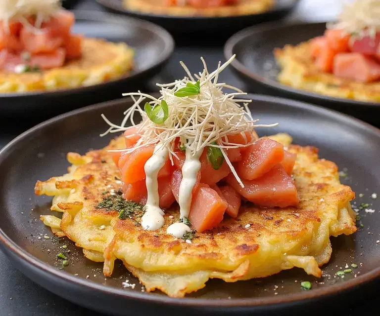 Poke Latkes: хрусткі картопляні оладки зі свіжою рибою